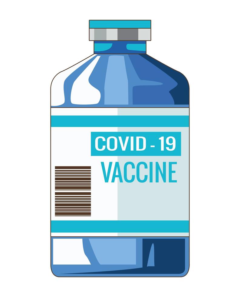 icône de médecine de flacon de vaccin contre le virus covid19 vecteur