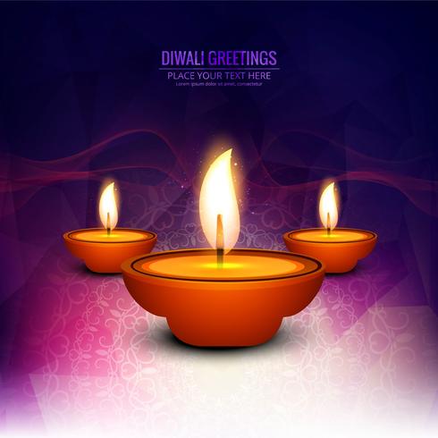 Joyeux diwali diya illustration de fond de festival de lampe à huile vecteur