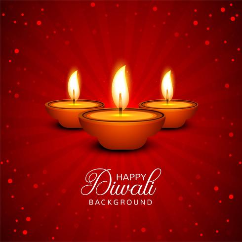 Fond de lampe à huile décorative Happy Diwali Celebration vecteur