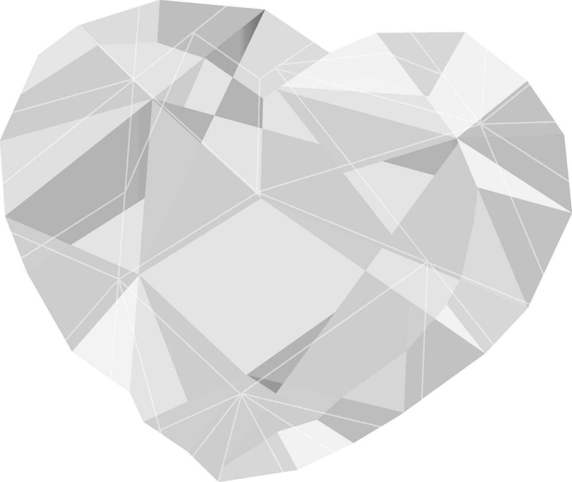 gris géométrique Triangle cœur forme plat vecteur. vecteur