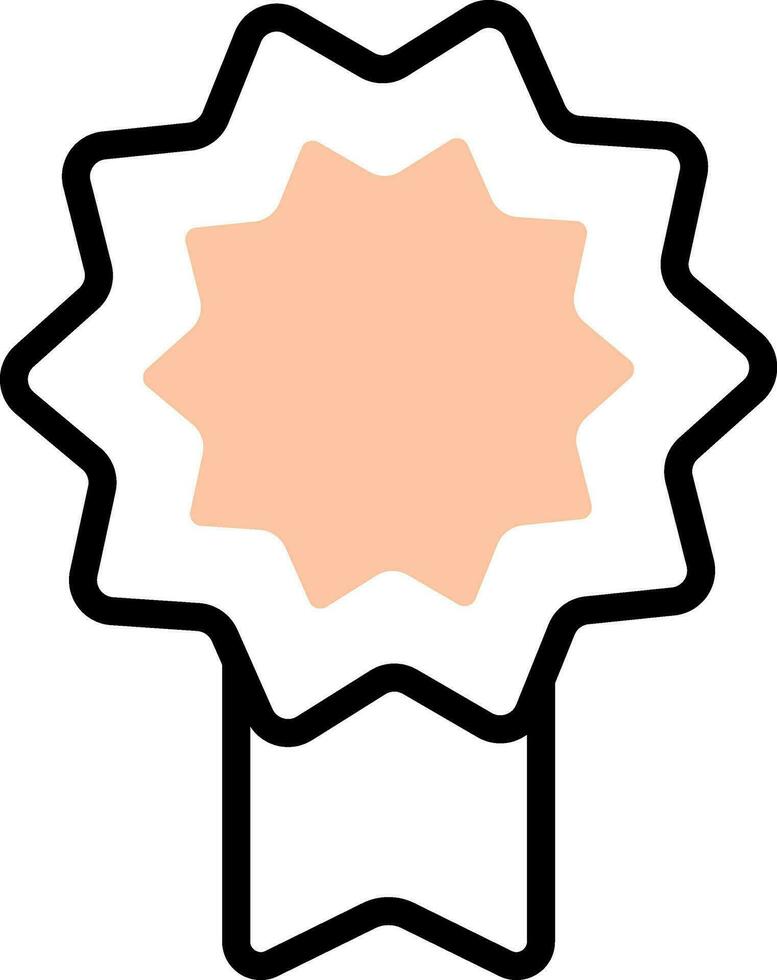 vide badge ou étiquette icône dans blanc et pêche couleur. vecteur