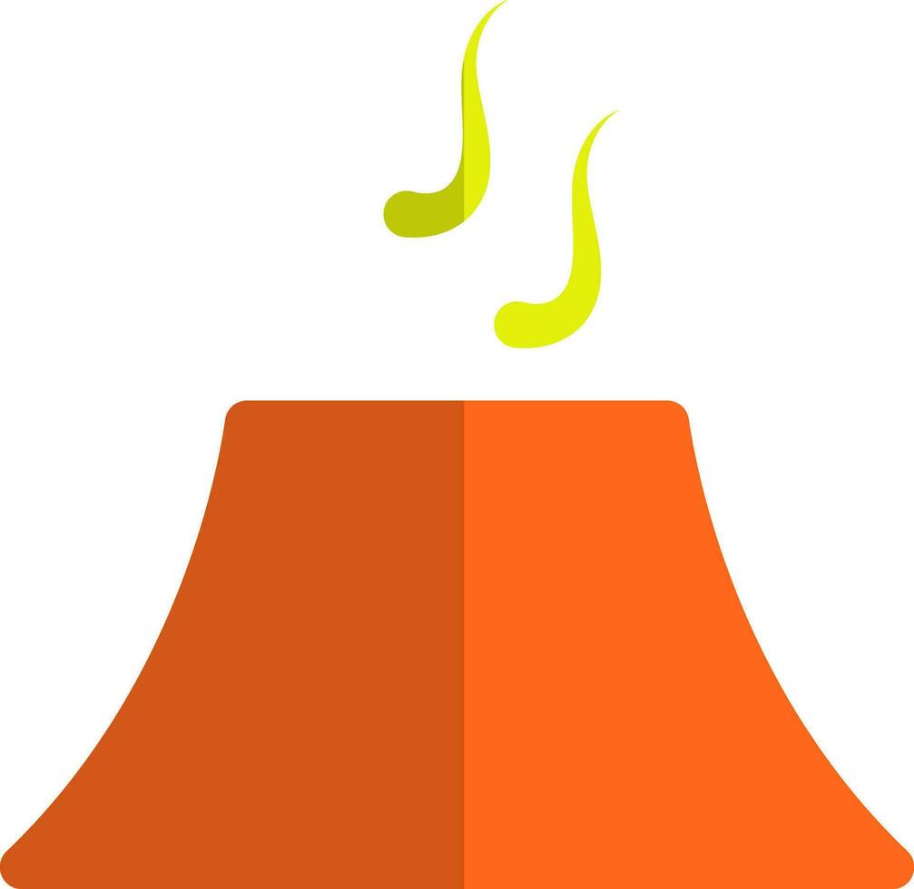 illustration de une volcan dans Orange et Jaune couleur. vecteur