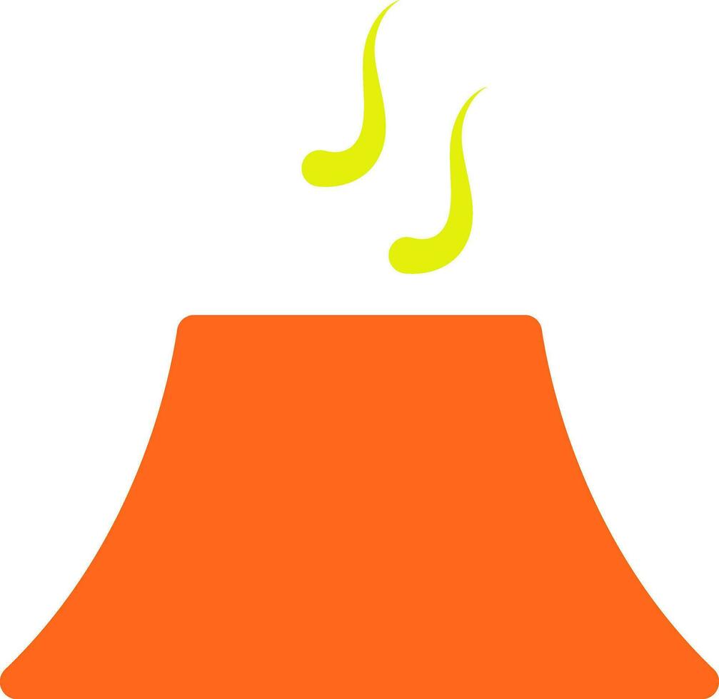 illustration de une volcan dans Orange et Jaune couleur. vecteur