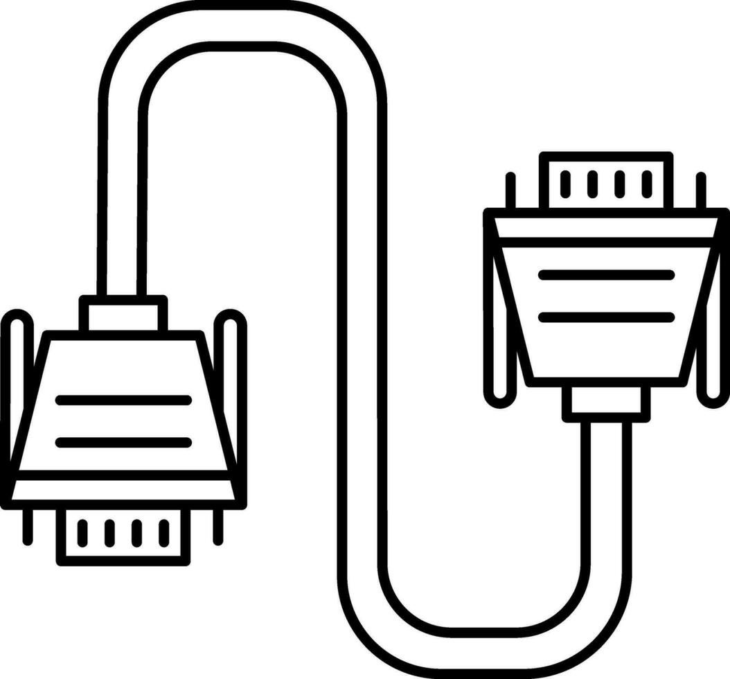 isolé de dvi ou vga câble icône dans ligne art. vecteur