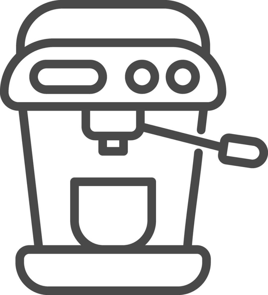 tasse sur astoria café machine icône dans noir ligne art. vecteur