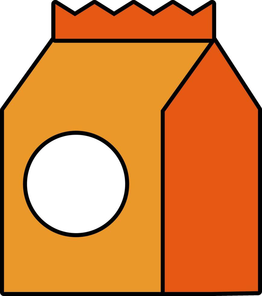 nourriture paquet icône dans Orange et blanc couleur. vecteur
