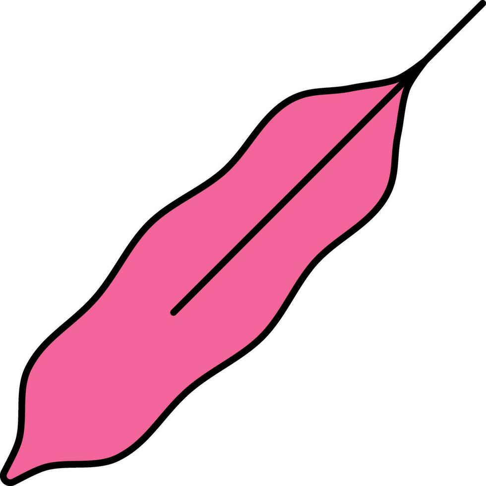 isolé ondulé feuille icône dans rose couleur. vecteur