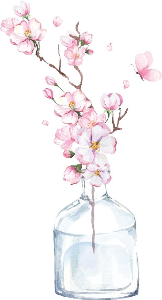 aquarelle fleurs de cerisier 5 vecteur