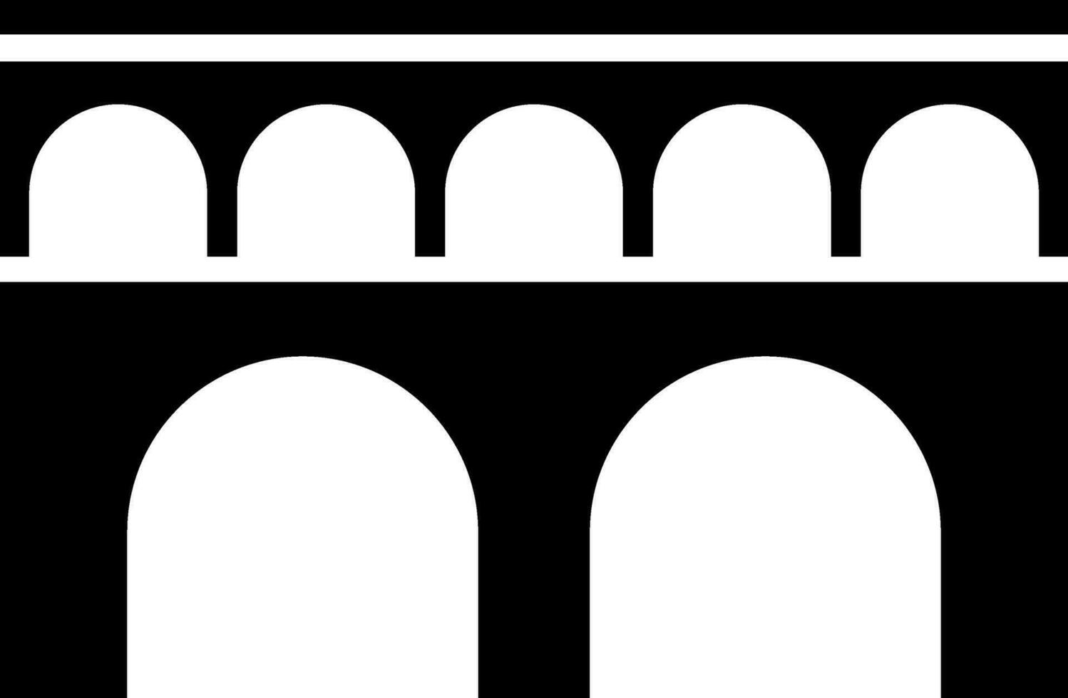 aqueduc pont glyphe icône ou symbole. vecteur
