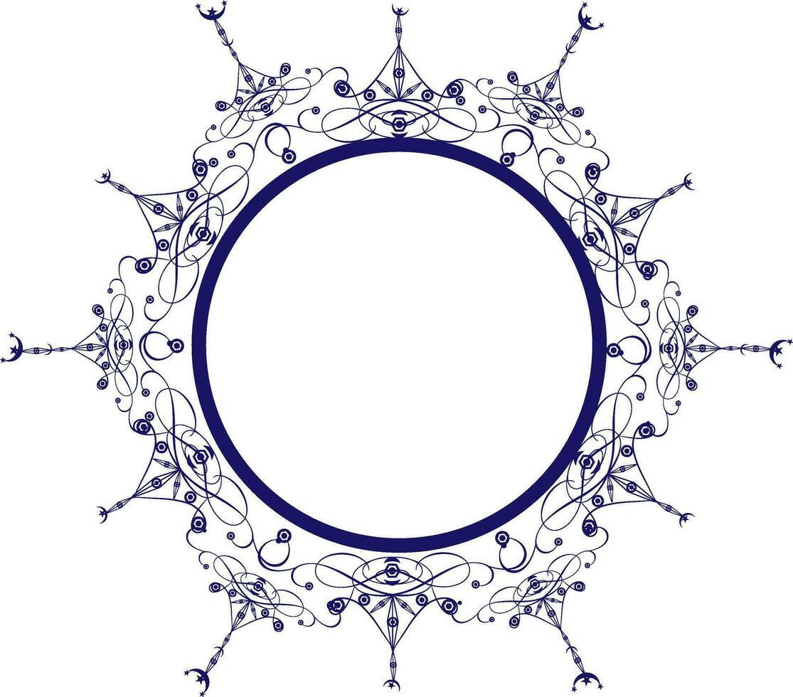 circulaire floral Cadre ou baroque ligne art illustration. vecteur