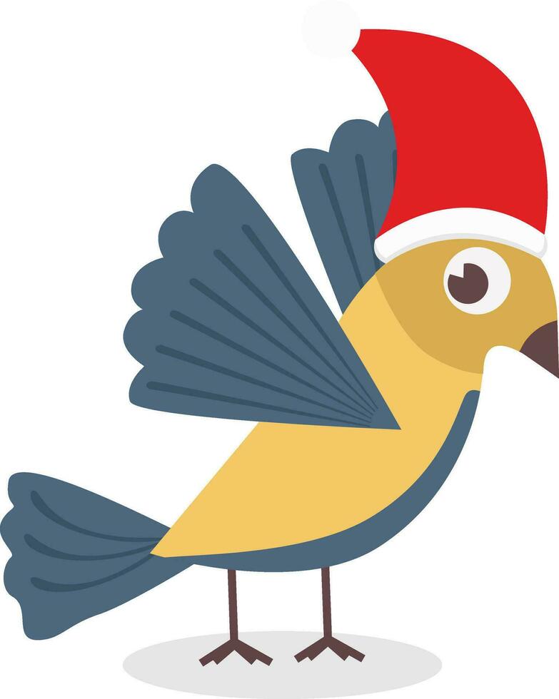 coloré oiseau portant Noël casquette. vecteur