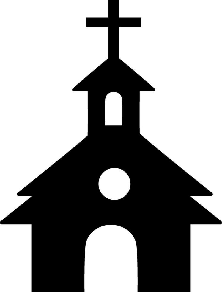 noir plat illustration de une église. vecteur