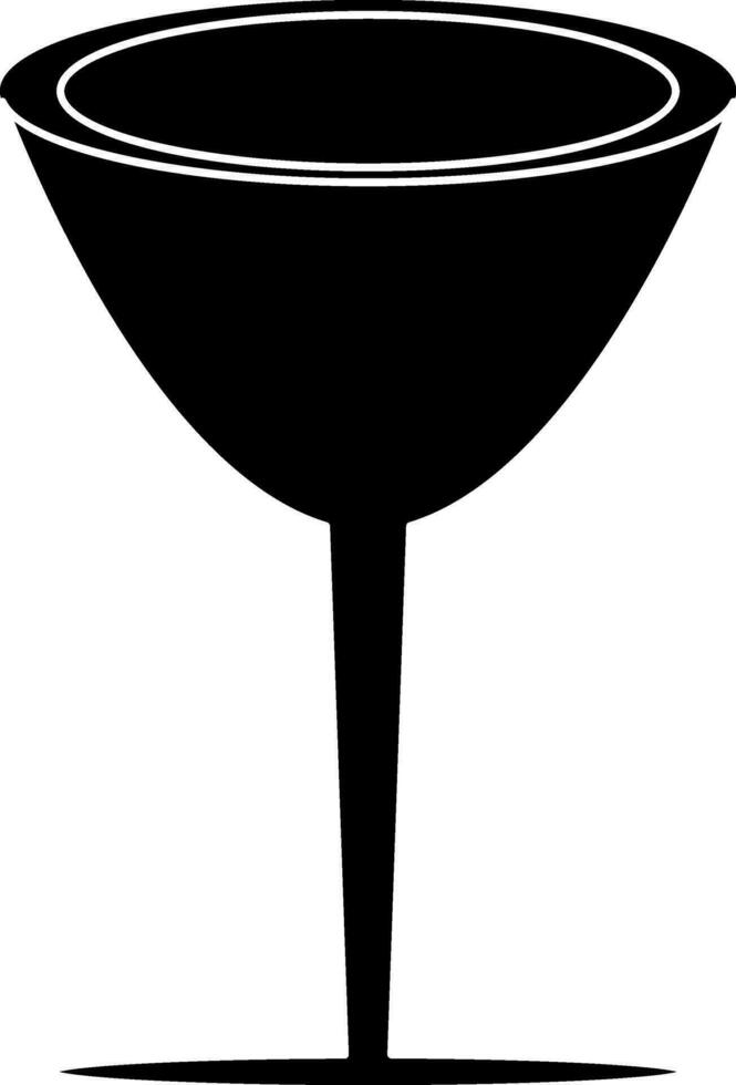 cocktail verre dans noir et blanc couleur. glyphe icône ou symbole. vecteur