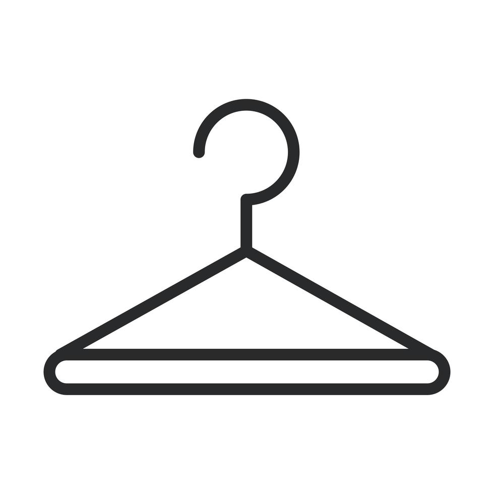 icône de style de ligne nettoyage cintre blanchisserie hygiène domestique vecteur