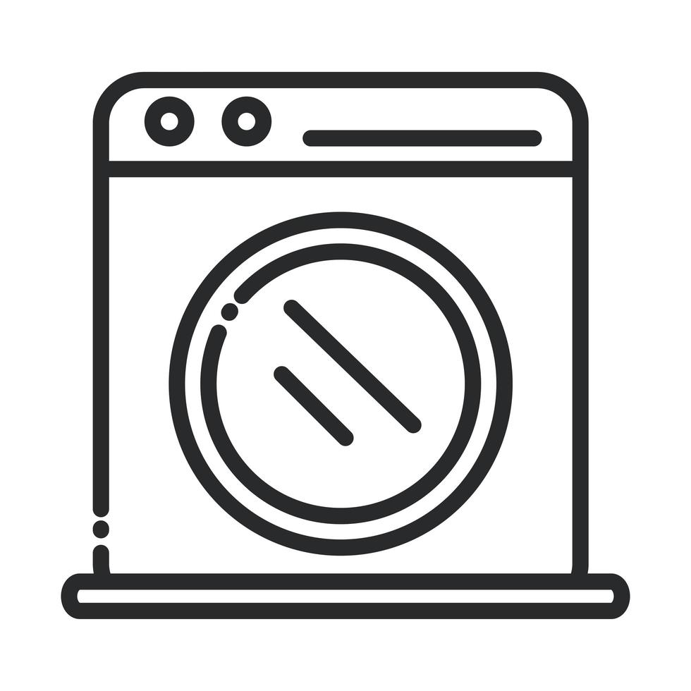 nettoyage machine à laver appareil ménager icône style ligne vecteur
