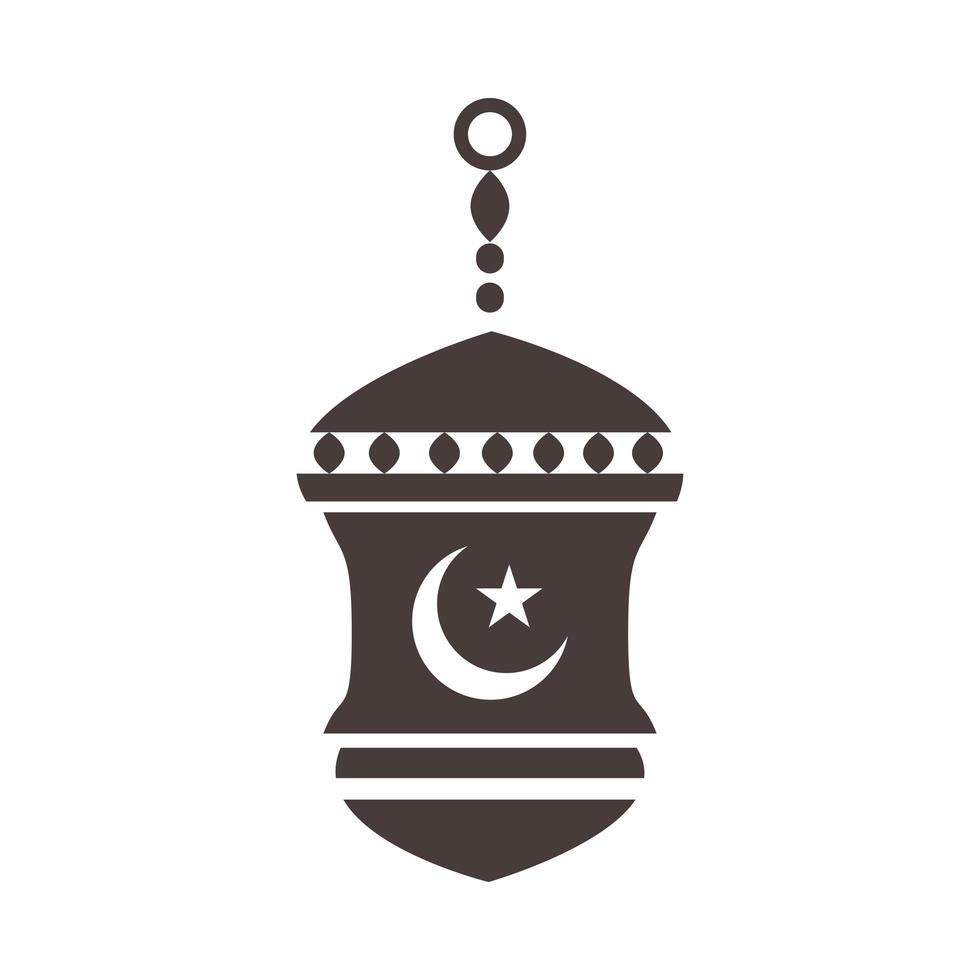ornement décoratif lanterne ramadan arabe islamique célébration silhouette style icône vecteur