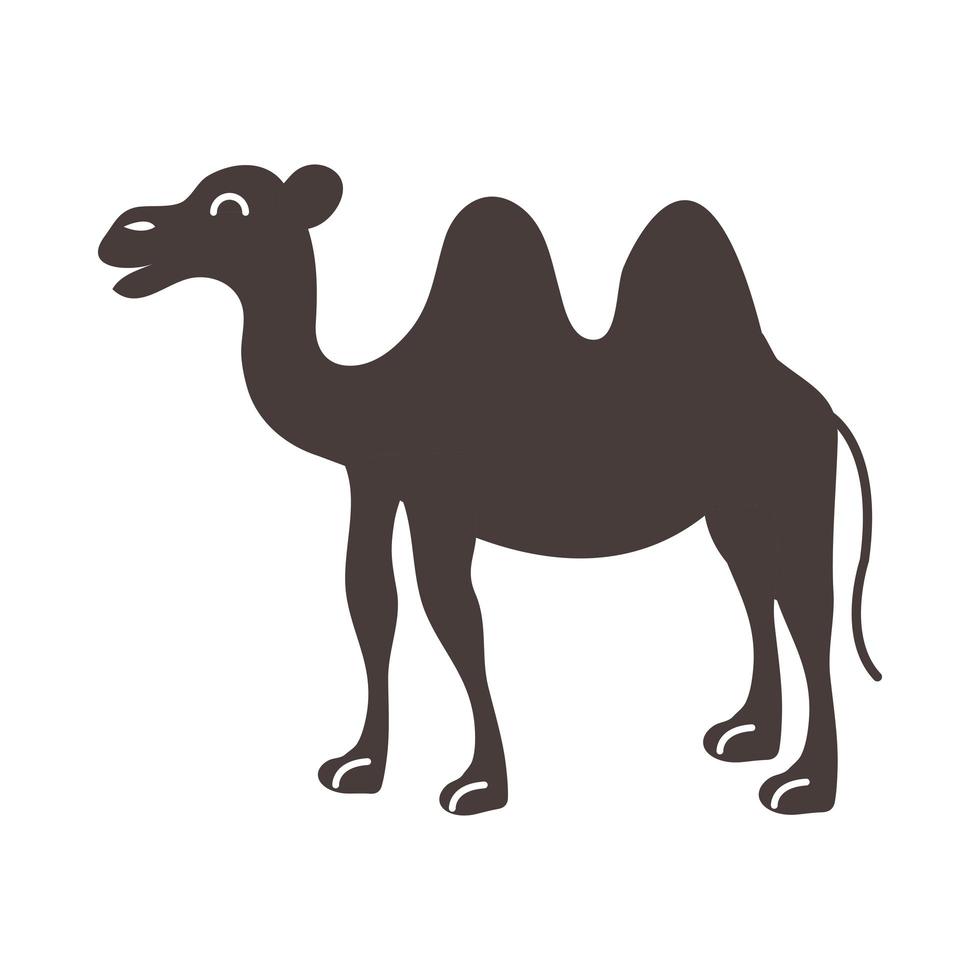 chameau transport animal ramadan arabe islamique célébration silhouette style icône vecteur