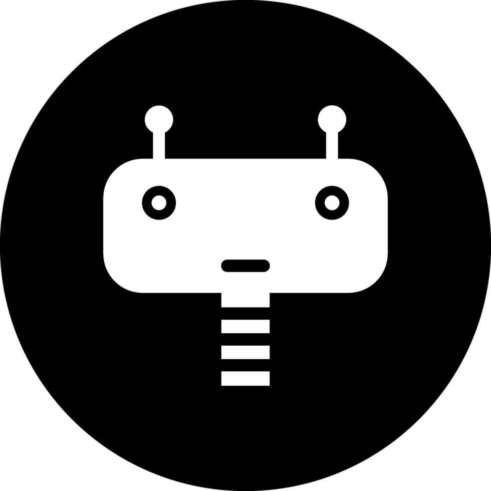 robot glyphe icône ou symbole. vecteur