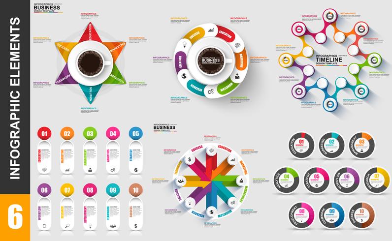 Modèle de conception infographique éléments visualisation de données vecteur. vecteur