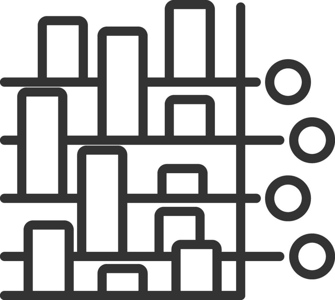 infographie diagramme icône dans noir contour. vecteur