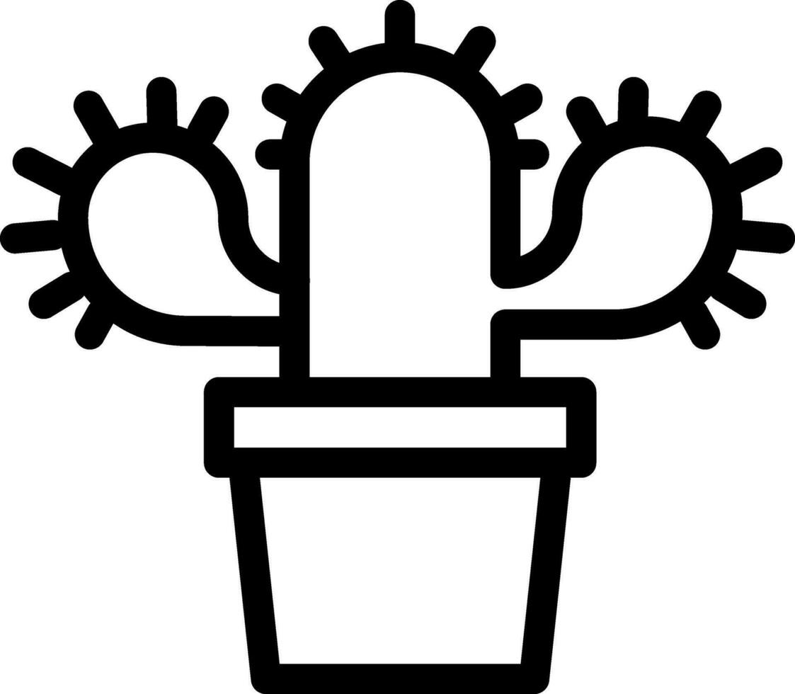illustration de cactus plante icône dans ligne art. vecteur
