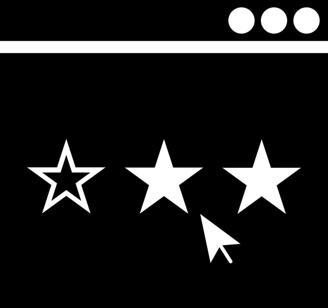 noir et blanc étoile évaluation icône ou symbole. vecteur