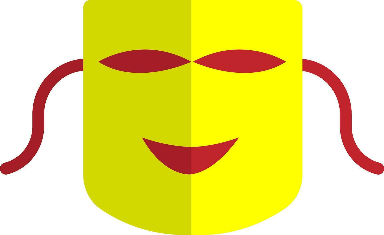 rouge et Jaune visage masque sur blanc Contexte. vecteur