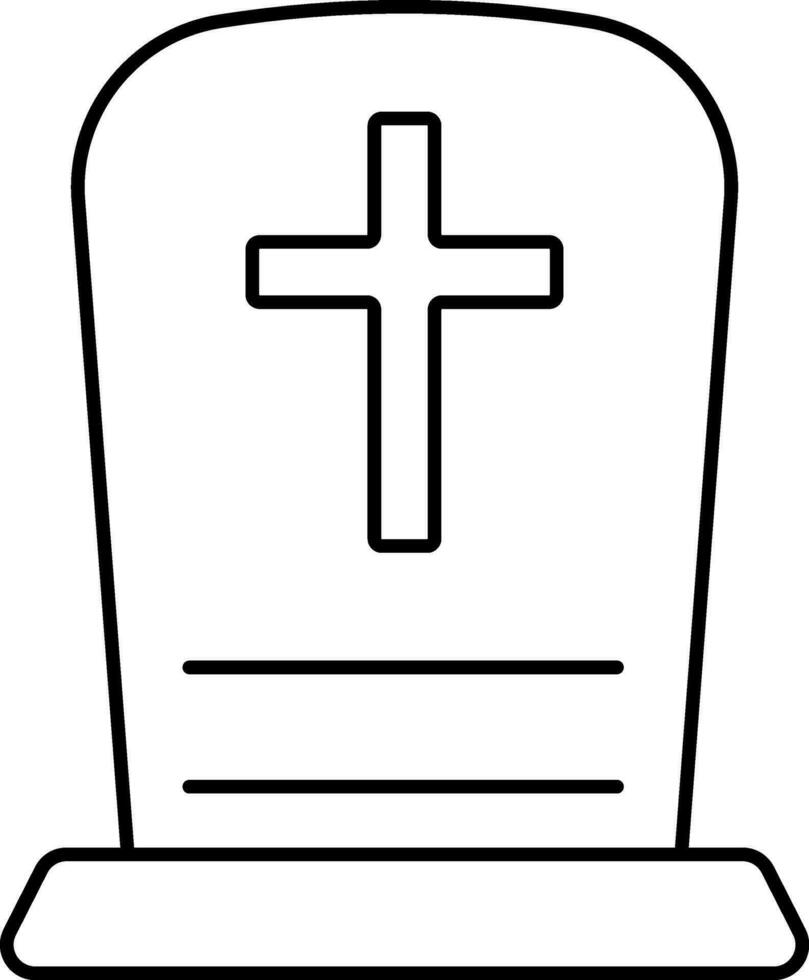 pierre tombale icône dans noir contour. vecteur