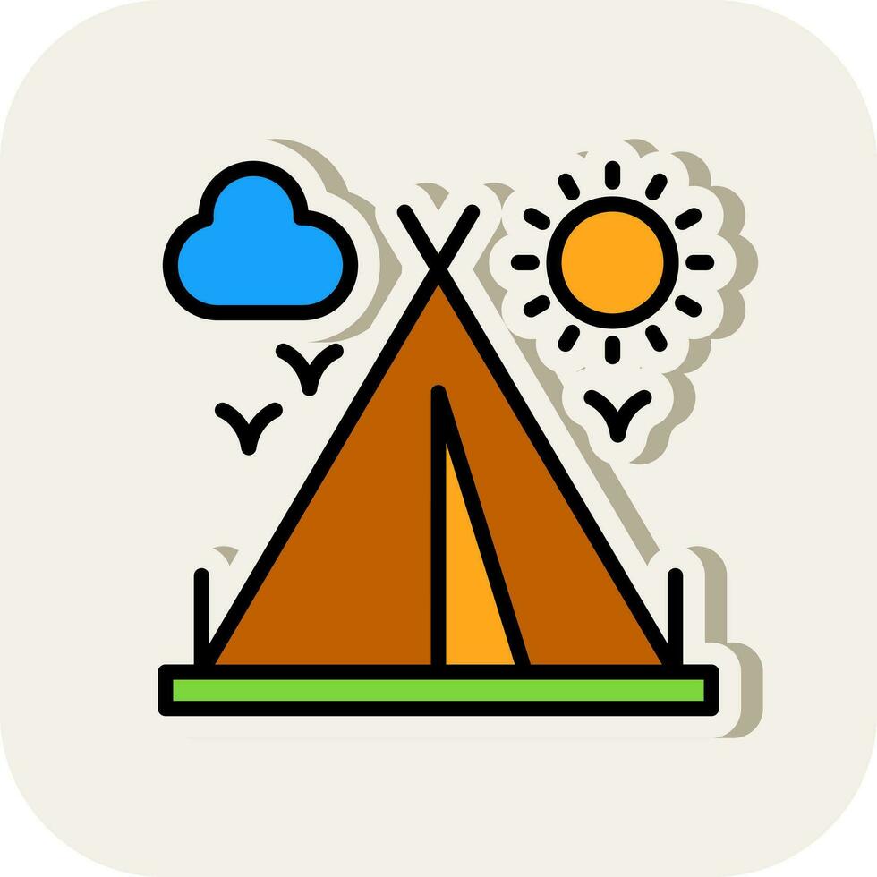 conception d'icône de vecteur de tente de camping