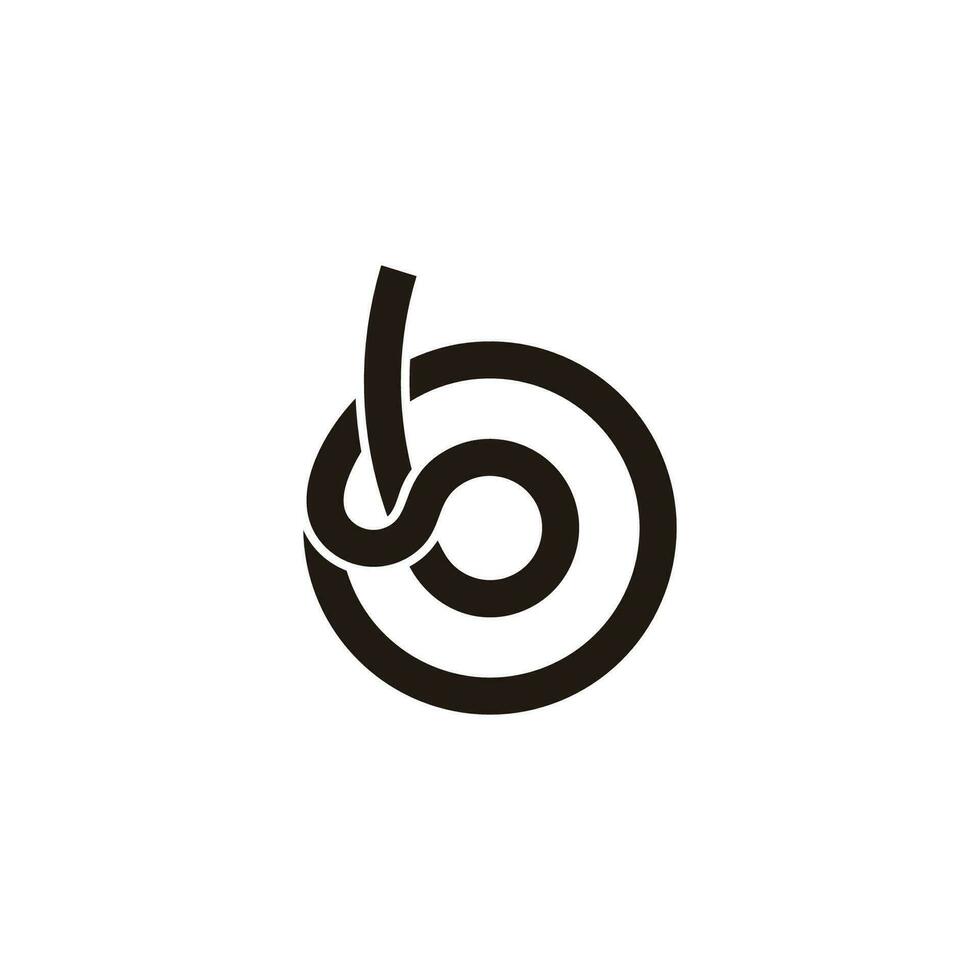 lettre b cercles lié linéaire boucle ligne logo vecteur