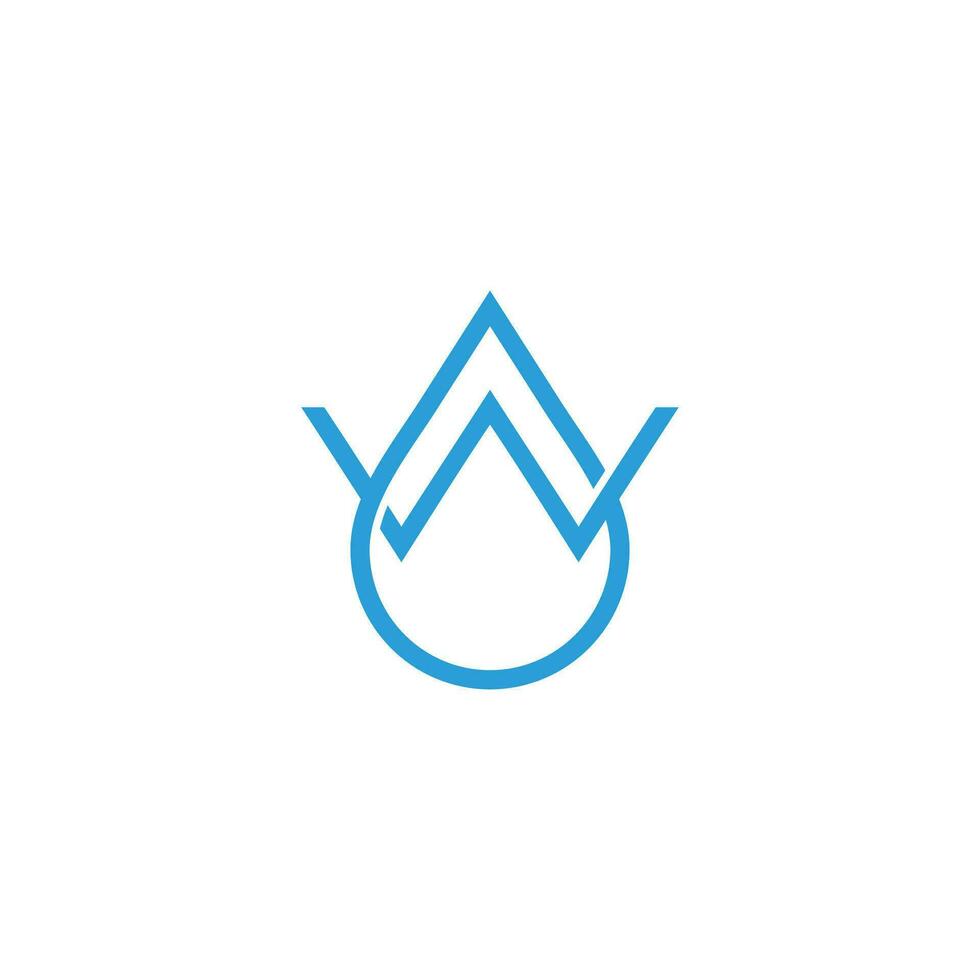 lettre w bleu l'eau plat Facile symbole géométrique vecteur