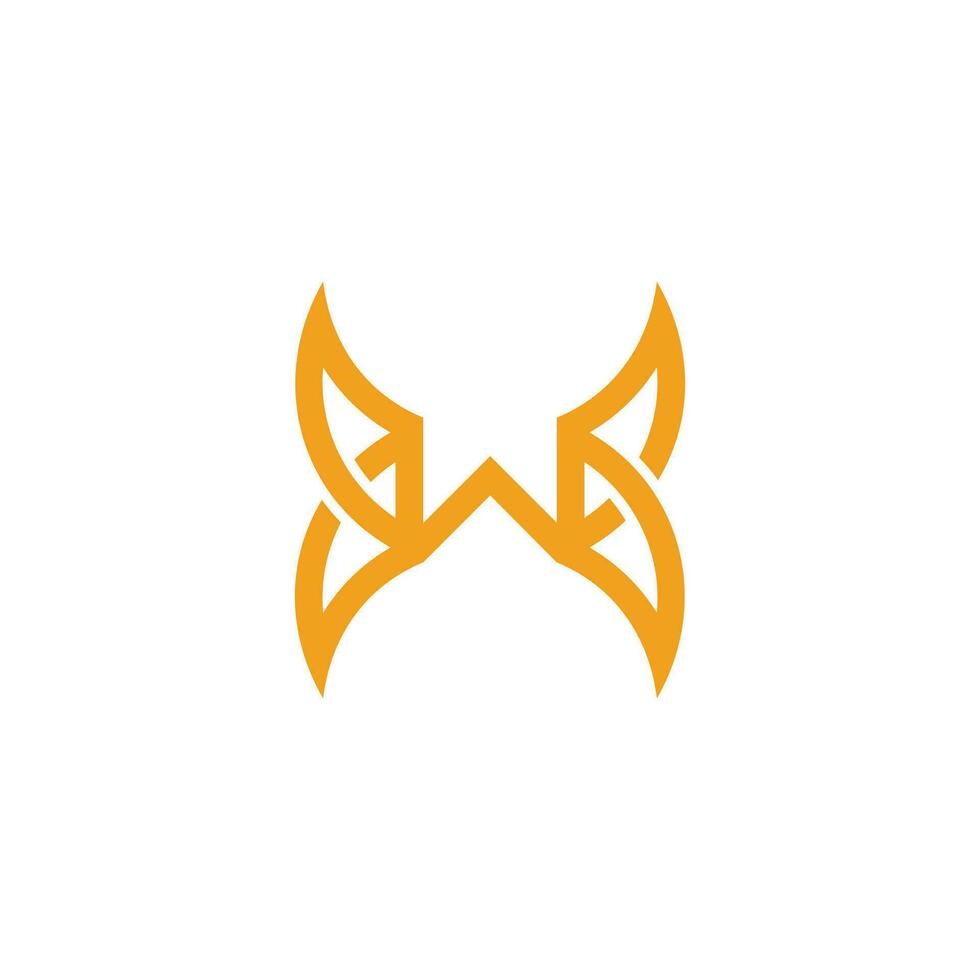 lettre w ailes conception géométrique logo vecteur