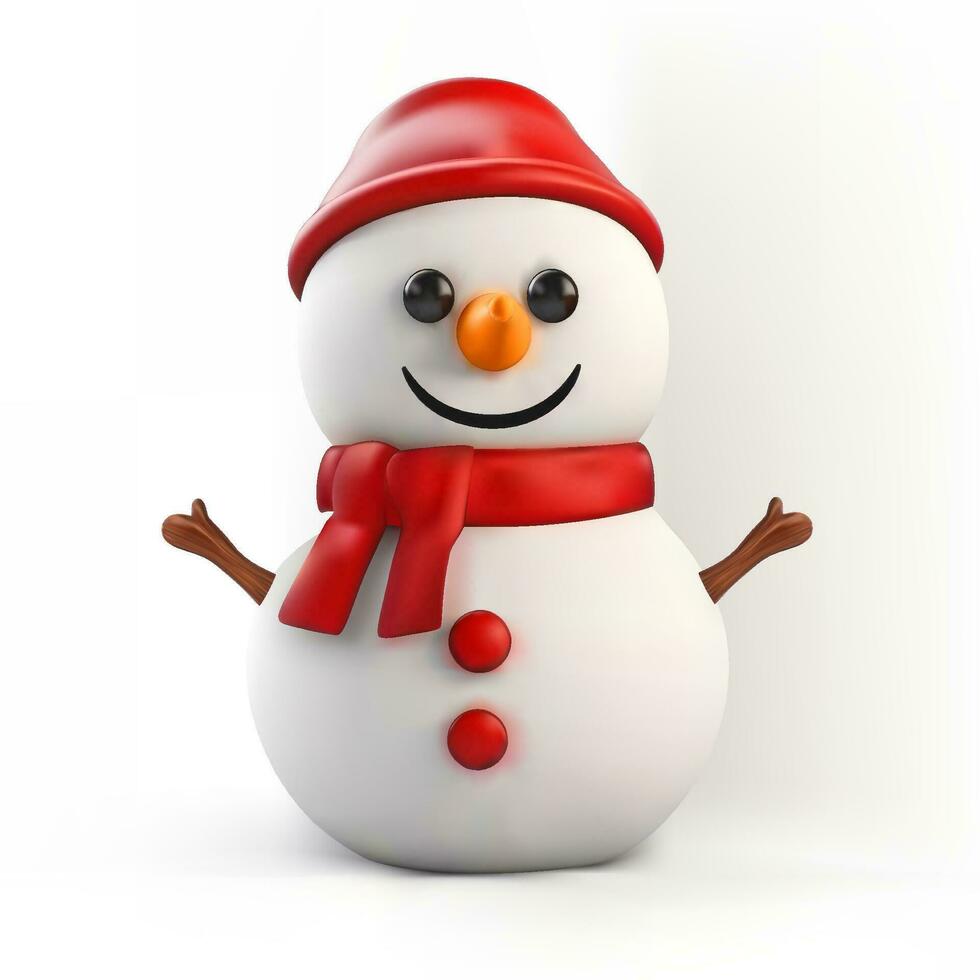 mignonne 3d bonhomme de neige. vecteur illustration eps10