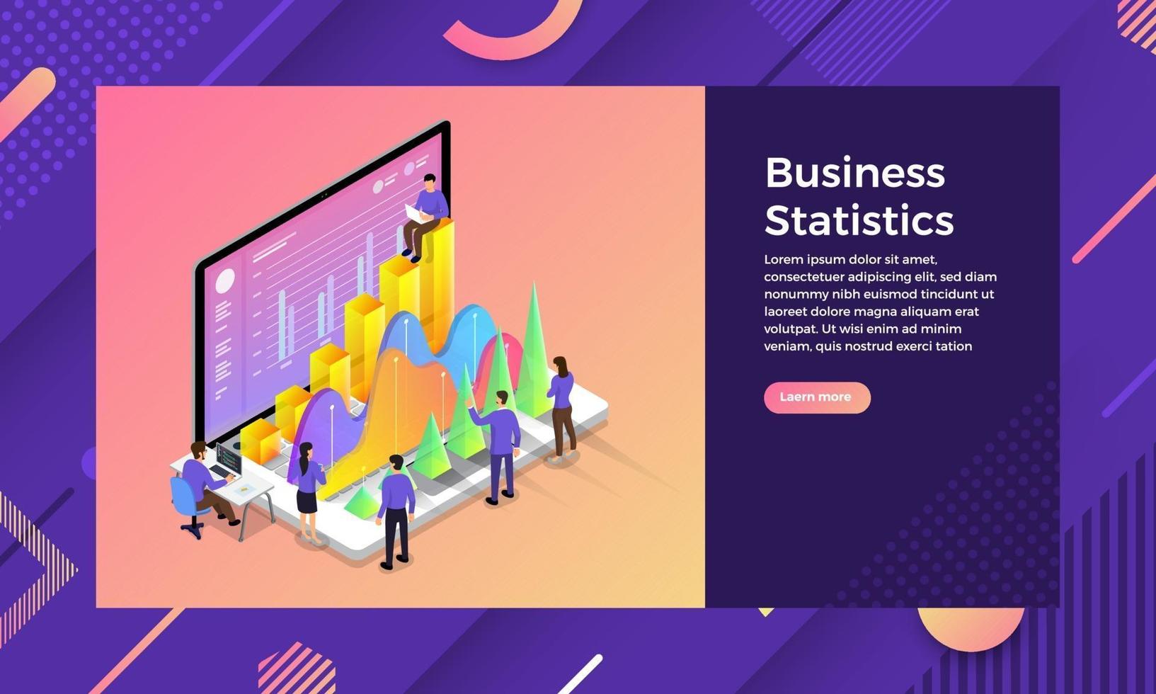 statistique d'entreprise isométrique vecteur