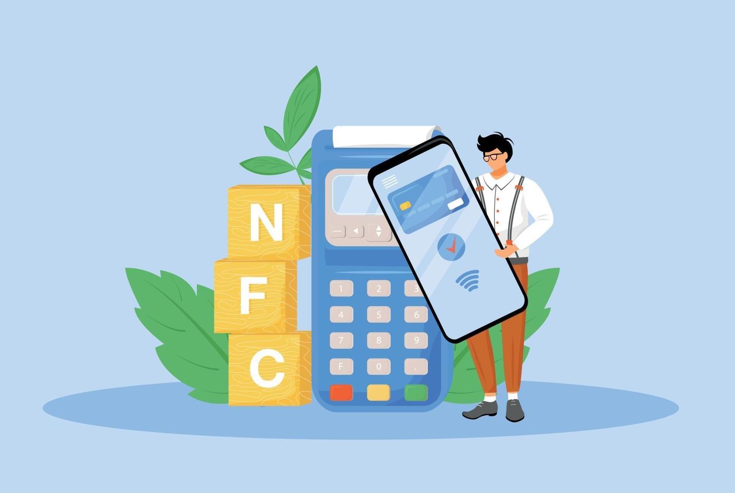 illustration vectorielle de paiement nfc concept plat vecteur