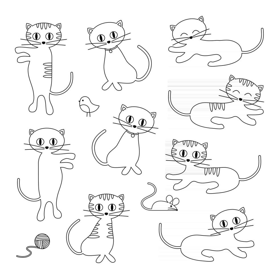 timbres numériques de vecteur de chats mignons