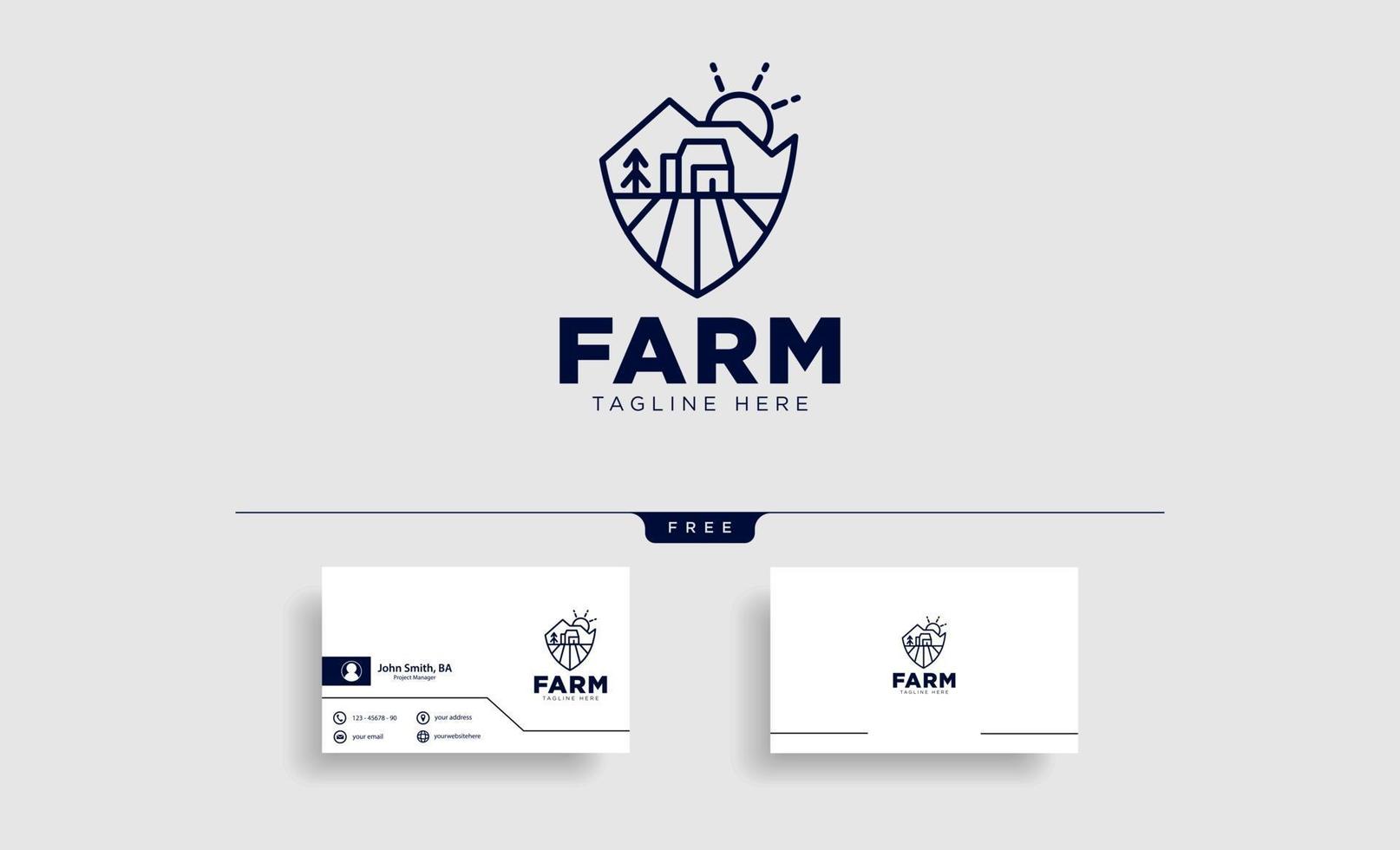 agriculture ferme ligne insigne logo vintage modèle vector illustration icône élément isolé