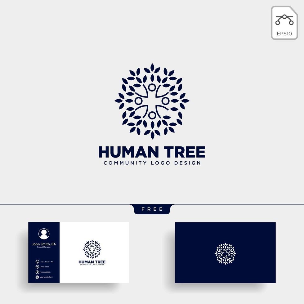 arbre humain feuille communauté logo modèle vector illustration icône élément isolé vecteur