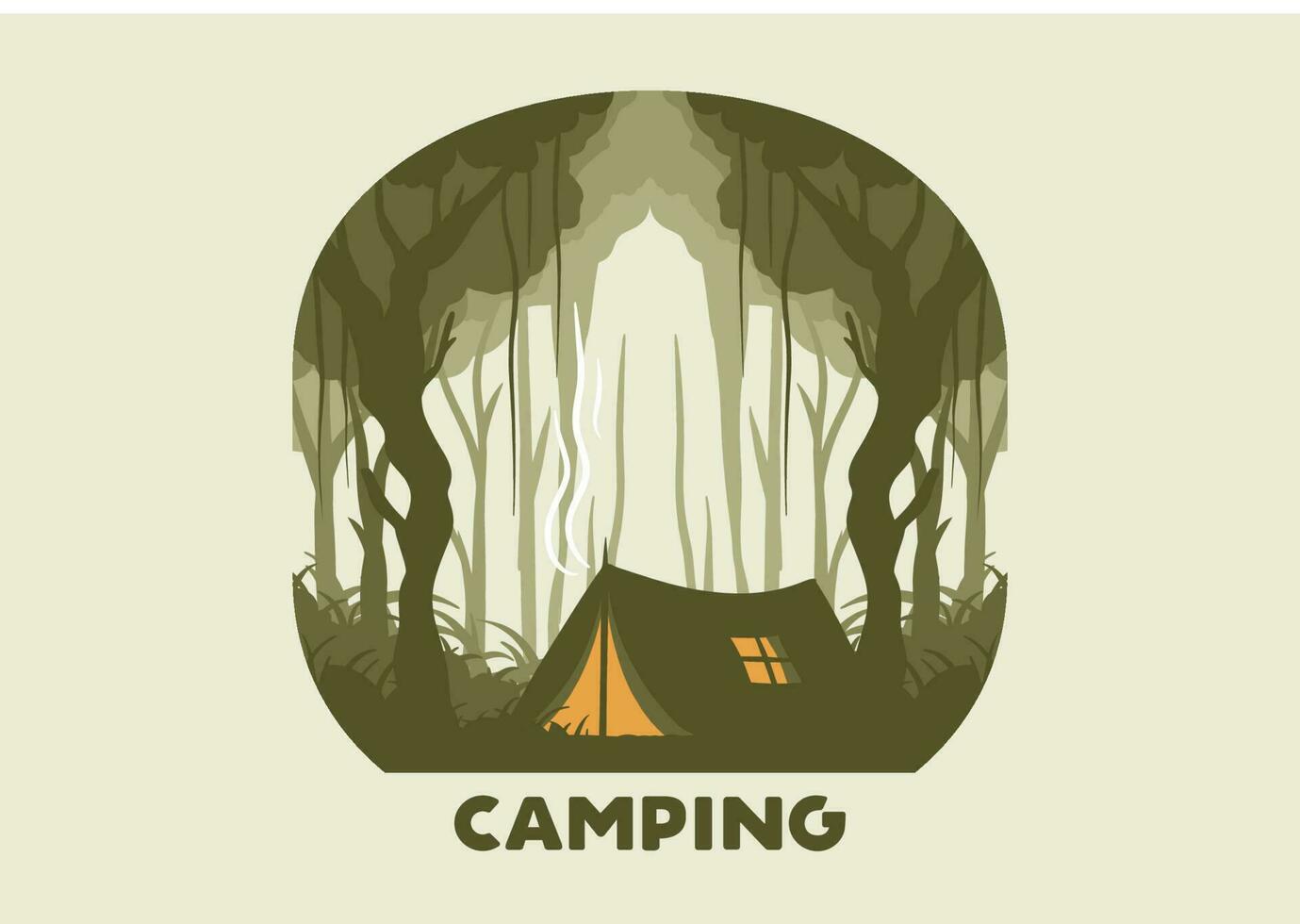 coloré plat illustration de camping dans le jungle vecteur