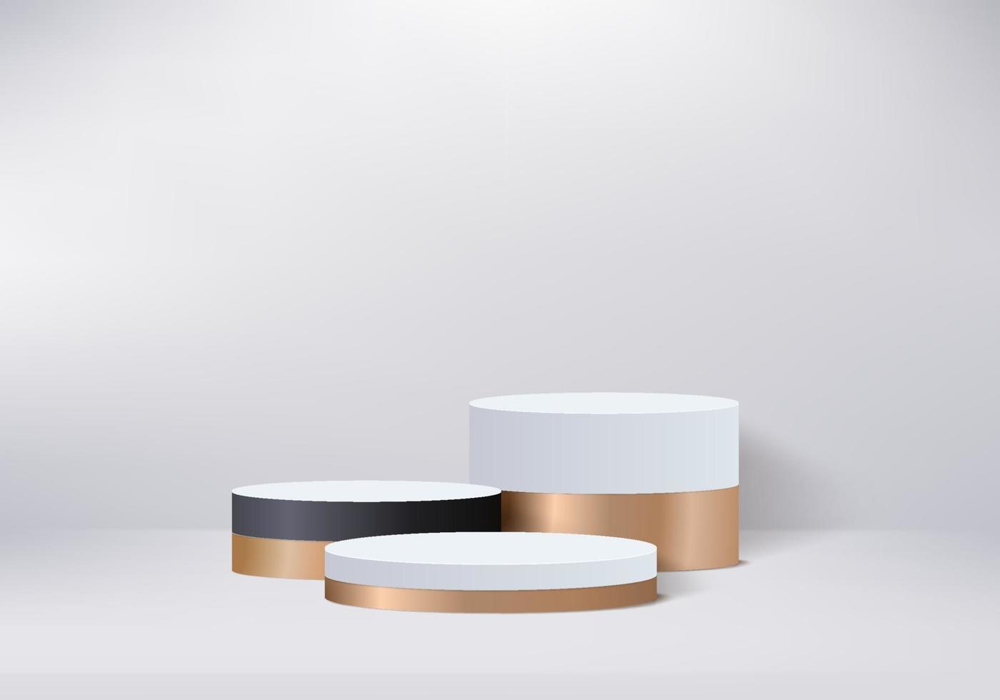 Les produits de fond 3D affichent la scène du podium avec le fond de la plate-forme grise en pierre de marbre le rendu 3d vectoriel avec le support de podium pour montrer la vitrine de la scène du produit cosmétique sur le socle d'affichage studio blanc