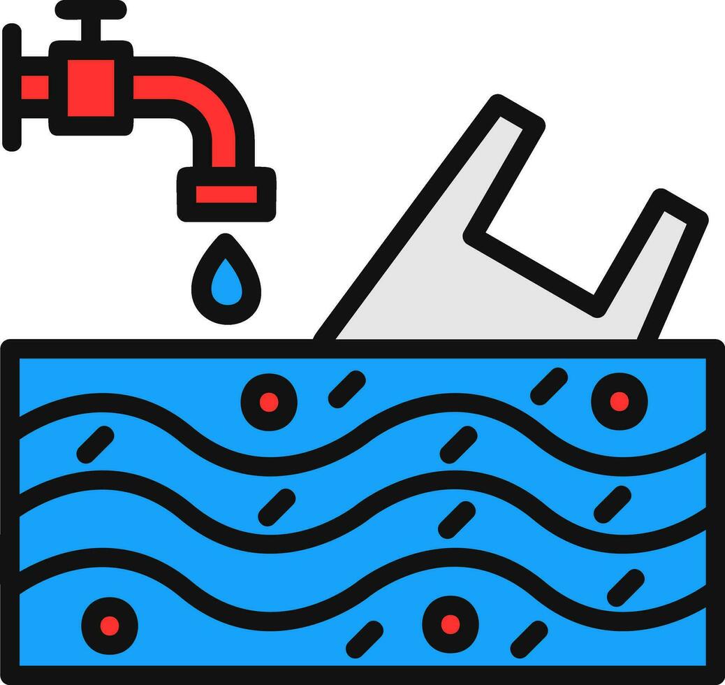 conception d'icône de vecteur de pollution de l'eau