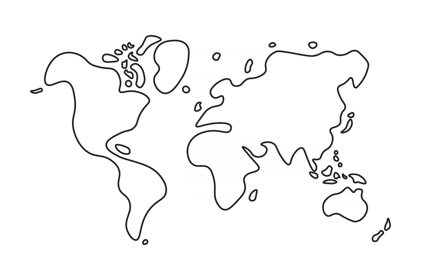 carte du monde de style doodle vecteur
