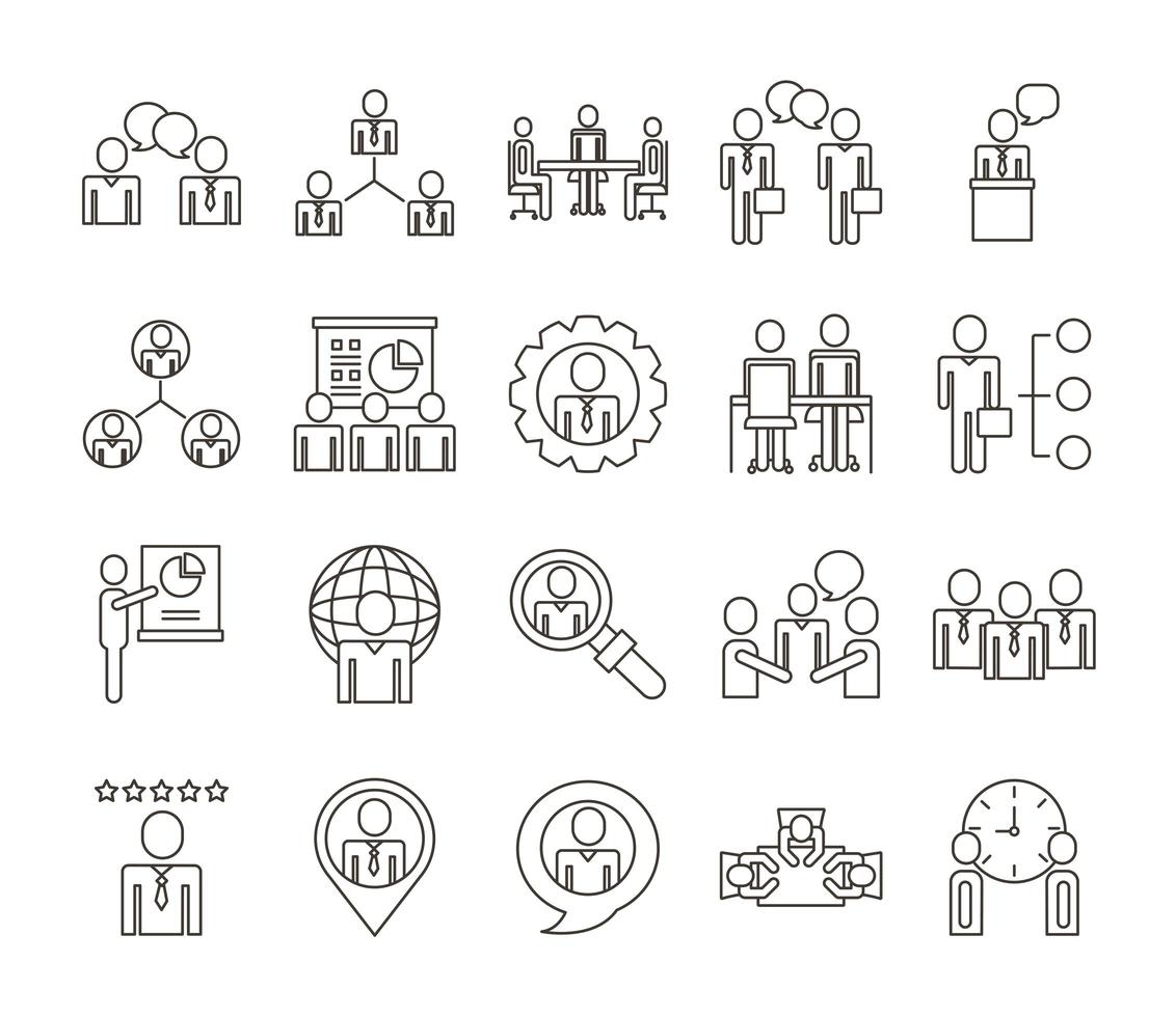 bundle of business people avatars set icons vecteur