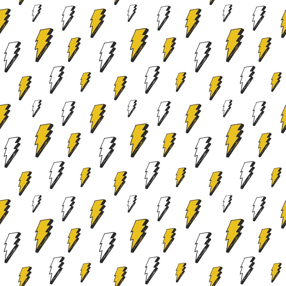 illustration vectorielle de foudre transparente motif dessiné à la main esquissé doodle symboles de la foudre vecteur