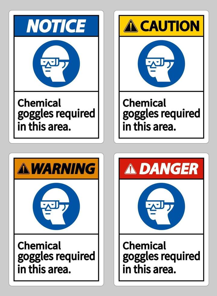 lunettes de protection contre les produits chimiques requises dans ce domaine vecteur