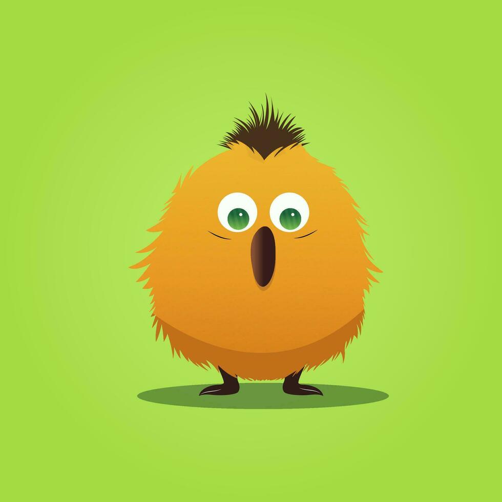 vecteur illustration de mignonne Orange cheveux oiseau mascotte.