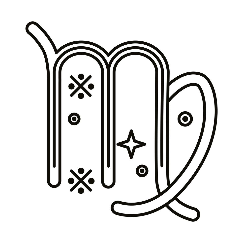 icône de style de ligne symbole signe du zodiaque vierge vecteur