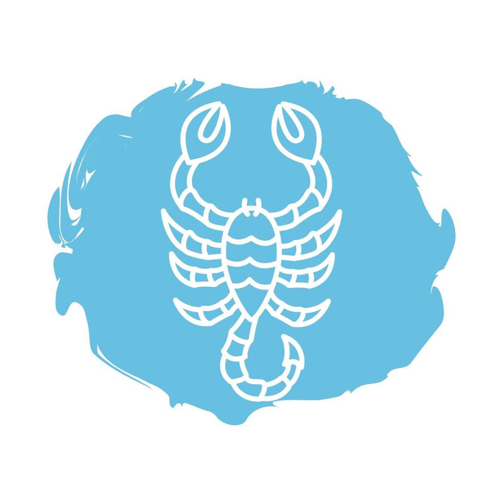 icône de style bloc signe du zodiaque scorpion vecteur