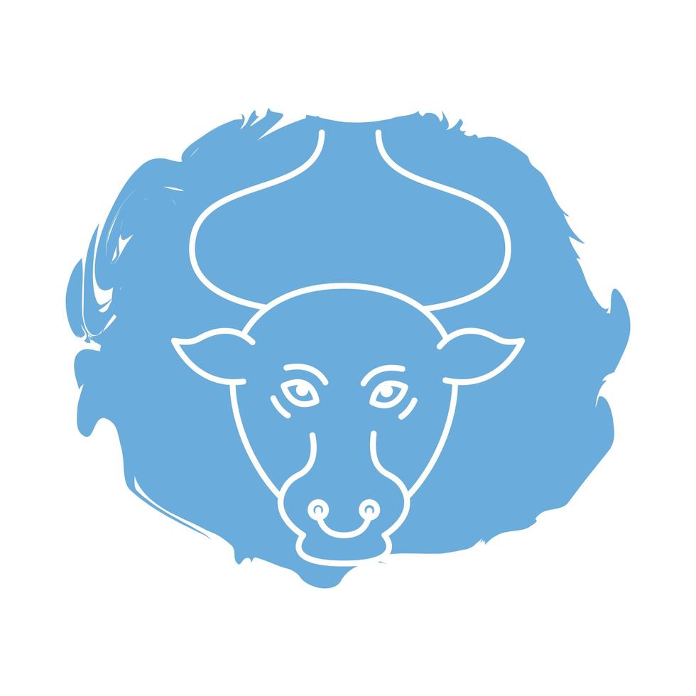 icône de style bloc signe du zodiaque taureau vecteur