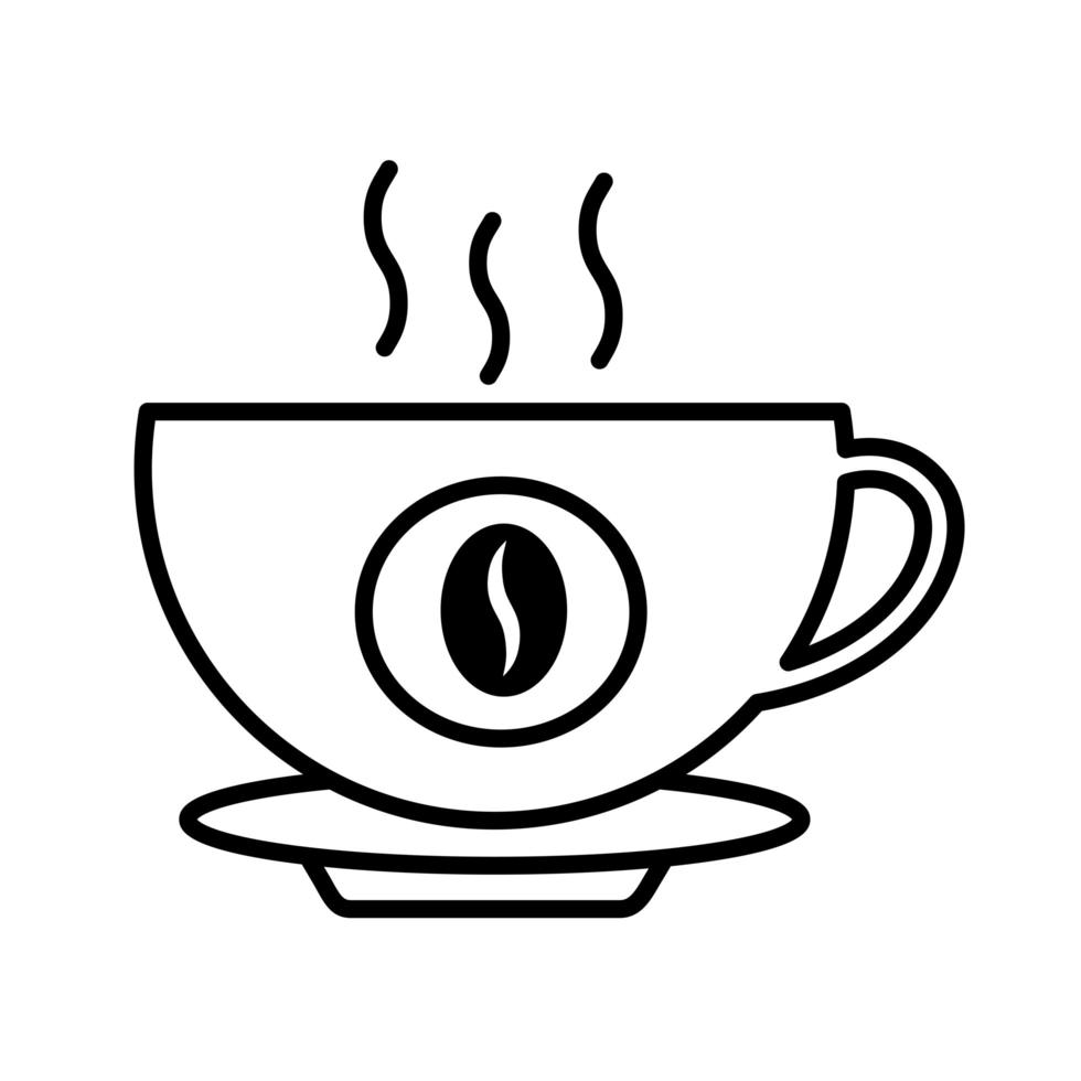 icône de style de ligne de boisson tasse à café vecteur